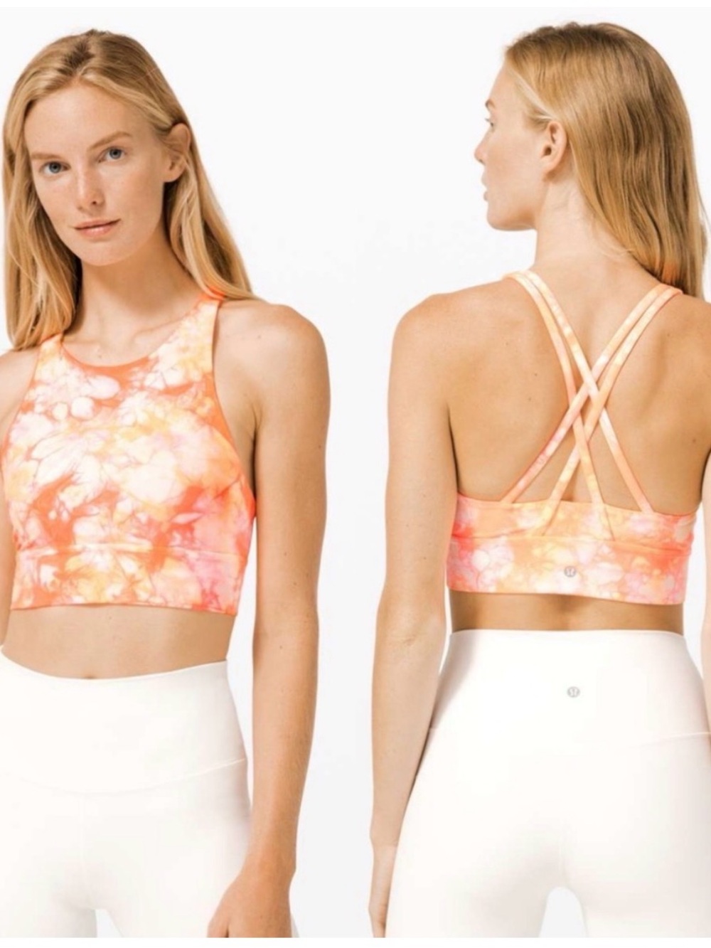 🍋 Lululemon Energy Bra High Neck Long Line Shibori *Medium Support B-D